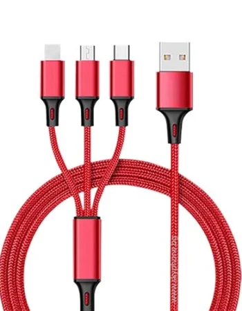 Кабел 3-in-1, XO, 2.4A, 1.2m, NB173 /червен/