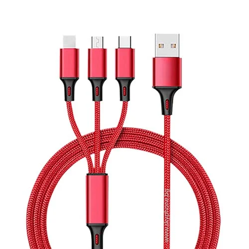 Кабел 3-in-1, XO, 2.4A, 1.2m, NB173 /червен/