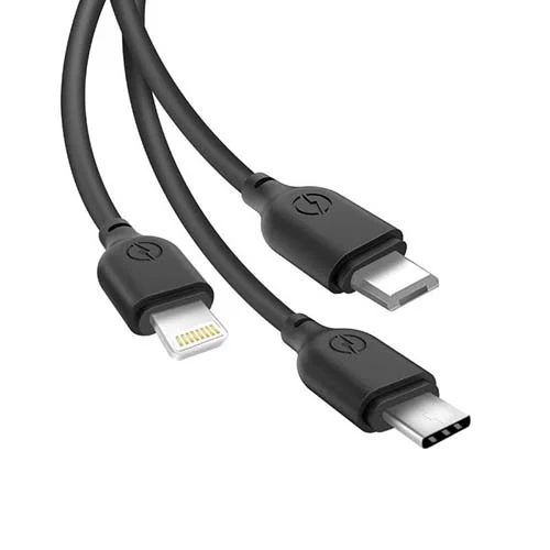 Кабел 3-in-1, XO, 2.1A, 1m, NB103 /черен/ – снимка 2