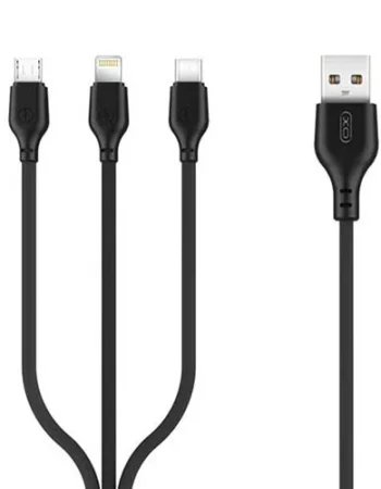 Кабел 3-in-1, XO, 2.1A, 1m, NB103 /черен/