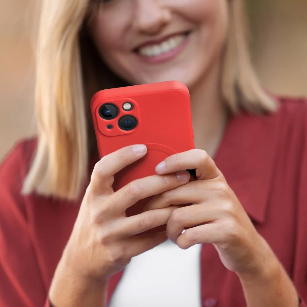 Silicone Mag Cover case за IPHONE 14 PRO red – снимка 6