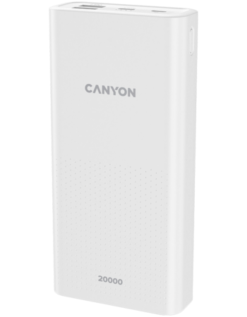 PowerBank Canyon PB-2001, бял - CNE-CPB2001W