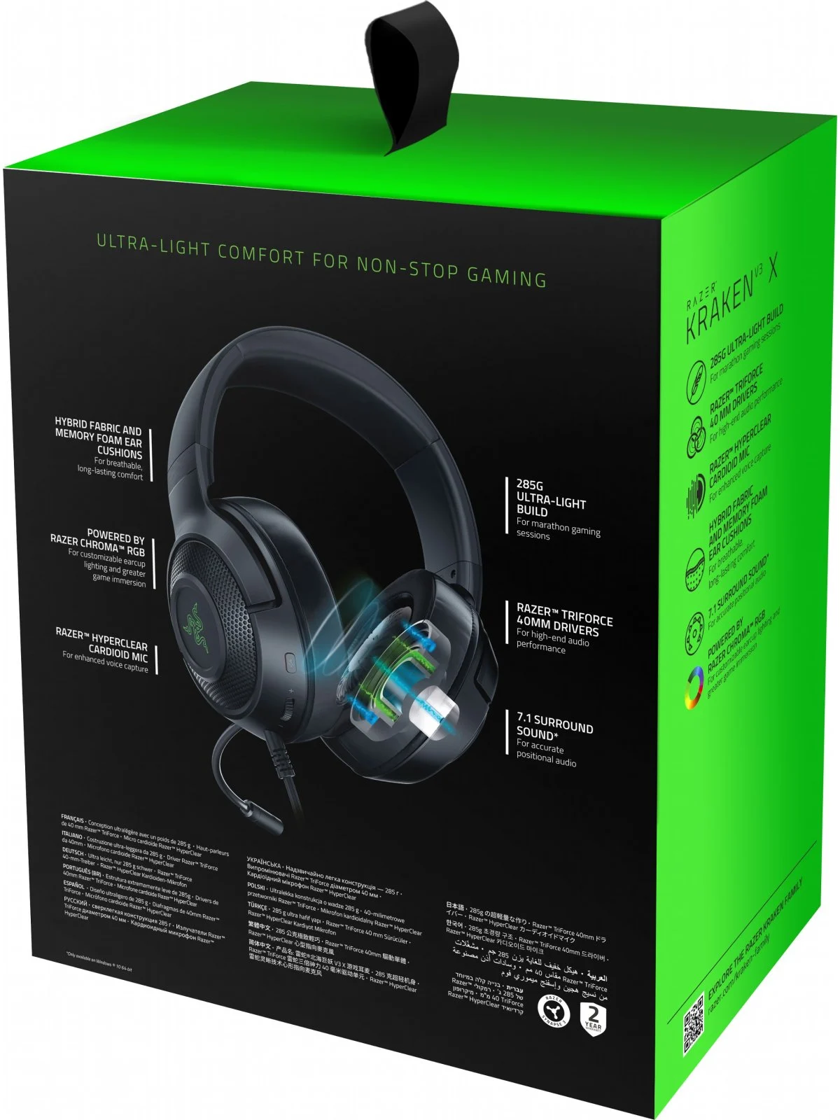 Геймърски слушалки Razer Kraken V3 X, черен - RZ04-03750300-R3M1 – снимка 3