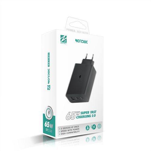 220V NORDIC 65W NRDi-6530, 2xUSB-C, USB-A