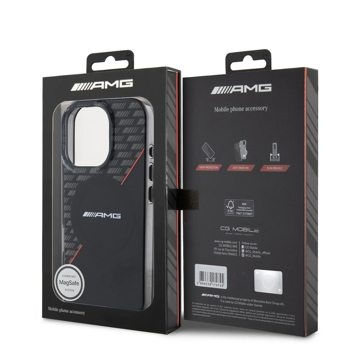 Оригинален Калъф AMG AMHMP16L24HRDKR Apple iPhone 16 Pro Rhombs MagSafe /черно+червен/ – снимка 2