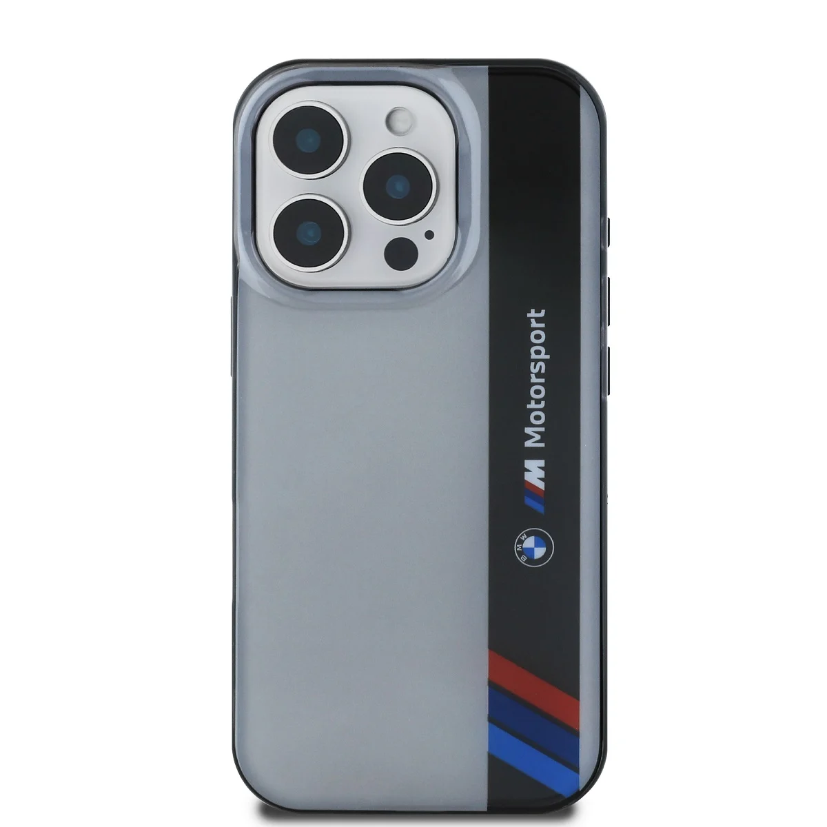 Оригинален Калъф BMW BMHCP16L23HTFEG Apple iPhone 16 Pro IML Motorsport Vertical Stripe /сив/ – снимка 3