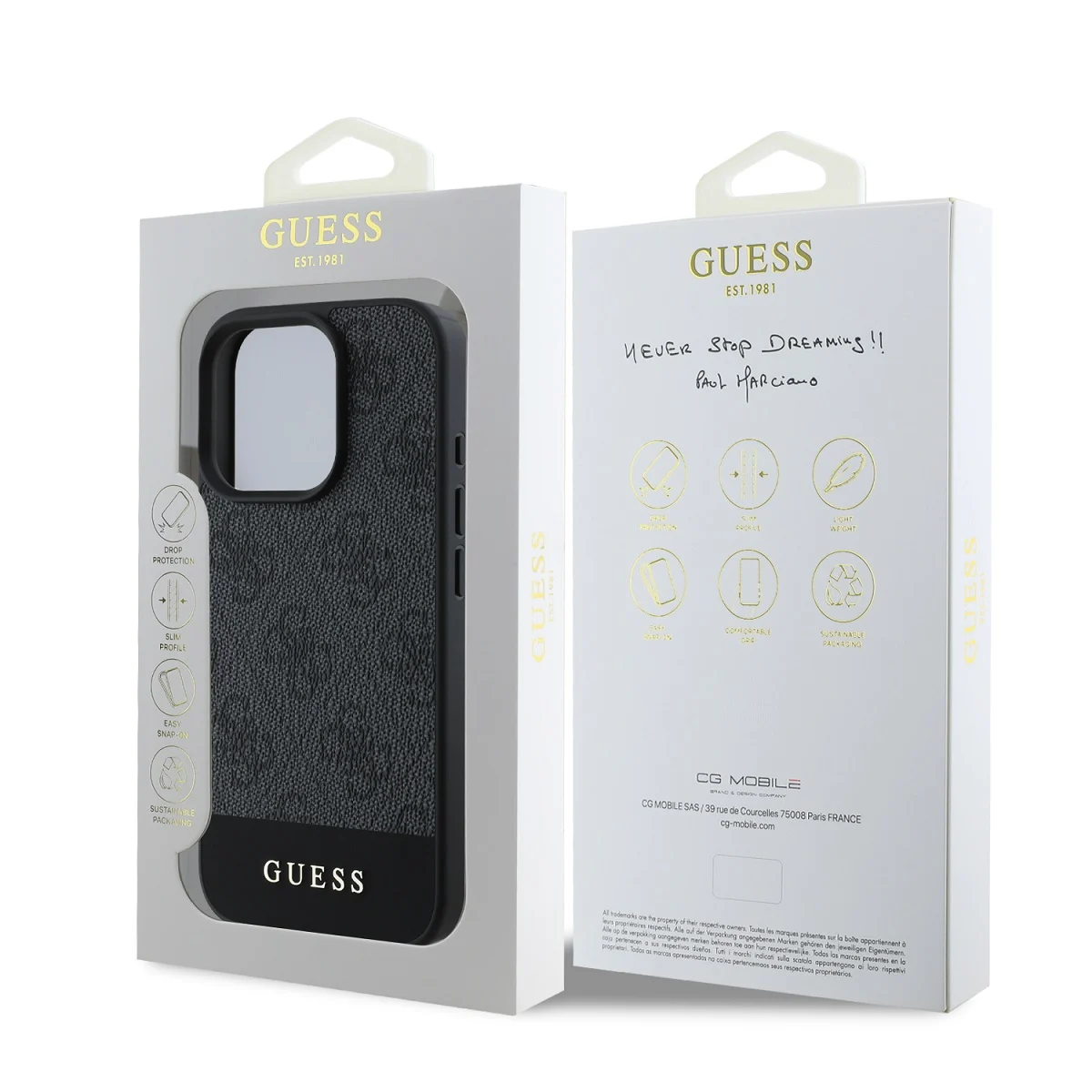 Калъф Guess GUHCP16XG4GLGR Apple iPhone 16 Pro Max PU 4G Stripe Grey – снимка 6