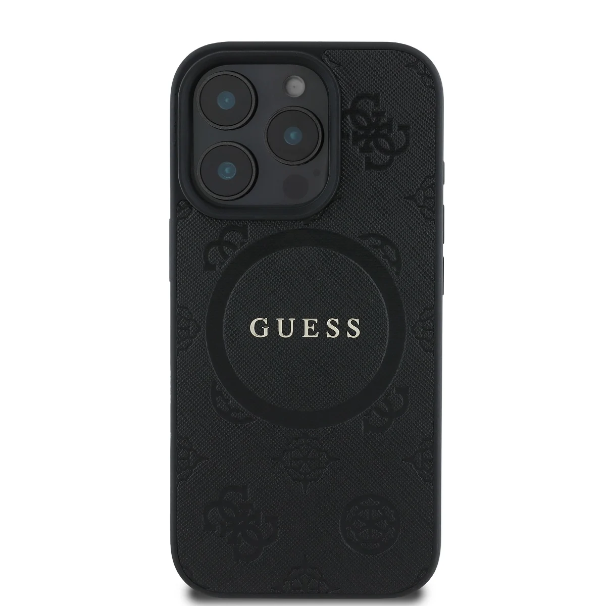 Калъф Guess GUHMP16XPSAPSMEK Apple iPhone 16 Pro Max Saffiano Peony Stamp MagSafe Black – снимка 2