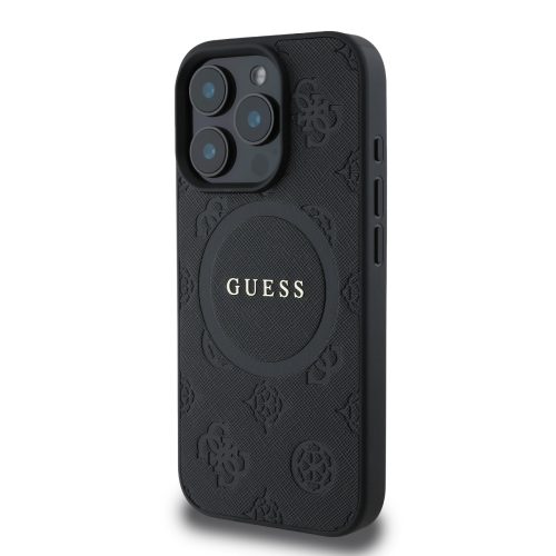 Калъф Guess GUHMP16XPSAPSMEK Apple iPhone 16 Pro Max Saffiano Peony Stamp MagSafe Black - Image 3