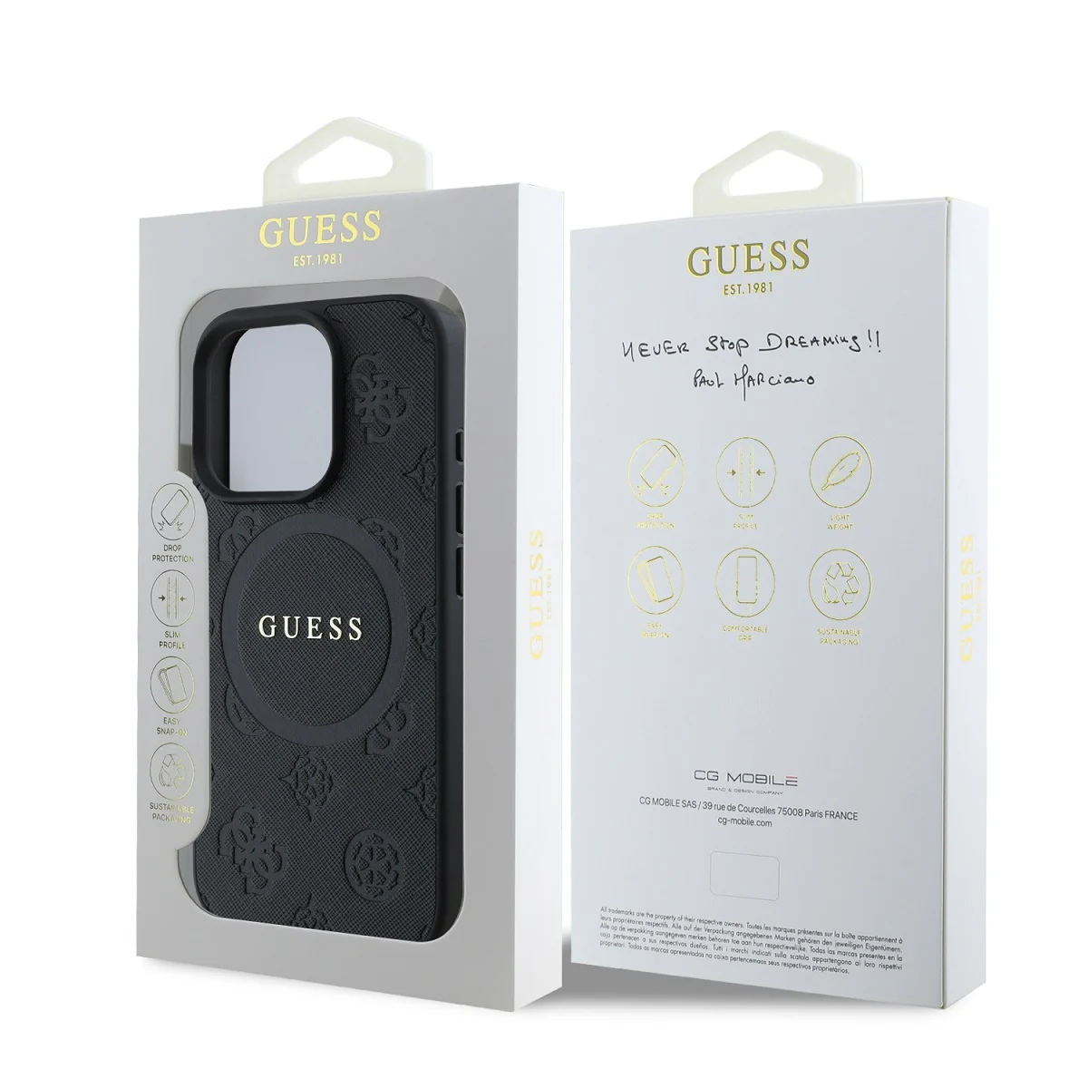 Оригинален Калъф Guess GUHMP16LPSAPSMEK Apple iPhone 16 Pro Saffiano Peony Stamp MagSafe Black – снимка 6