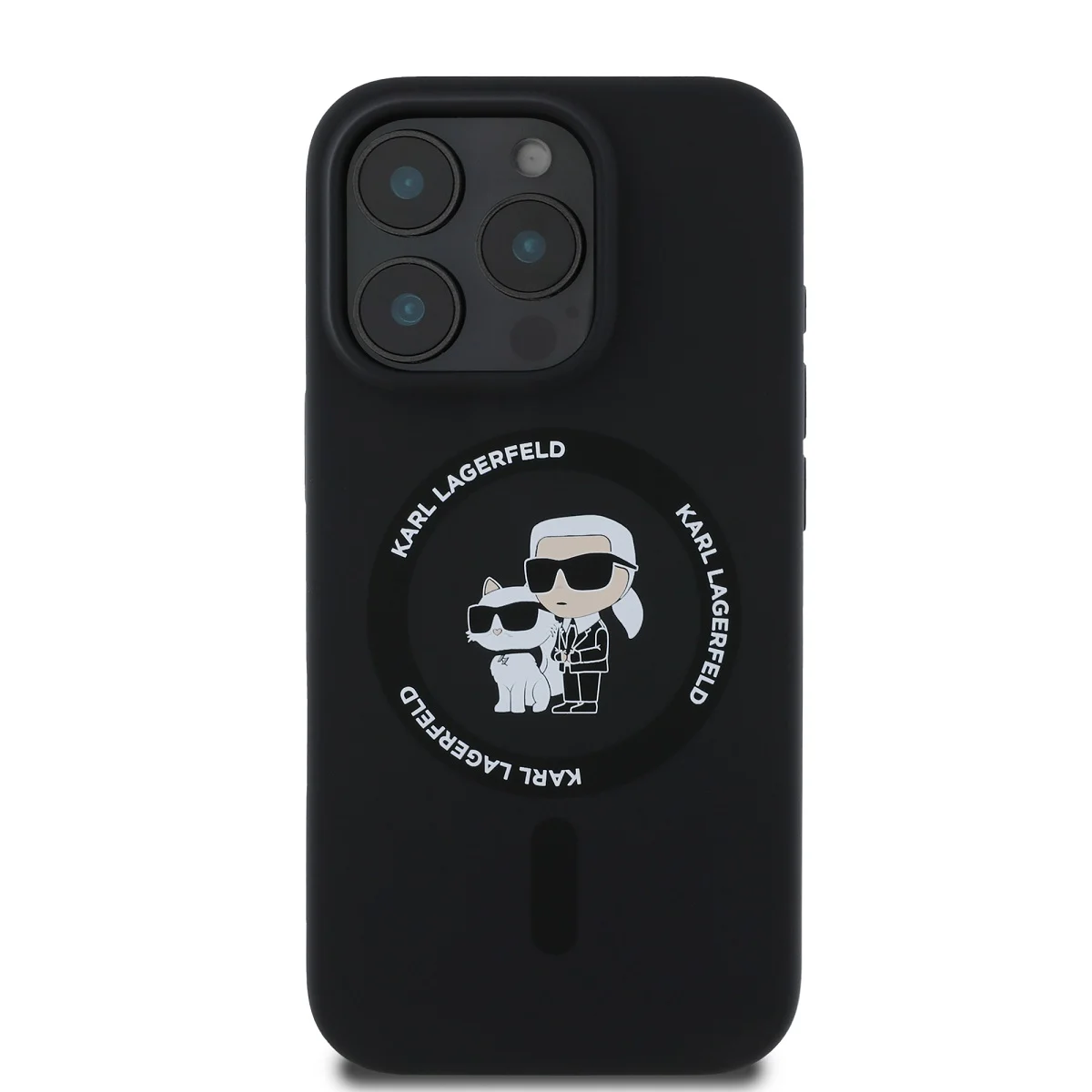 Оригнален Калъф Karl Lagerfeld KLHMP16LSCMKCRHK Apple iPhone 16 Pro Liquid Silicone Karl and Choupette MagSafe Black – снимка 5