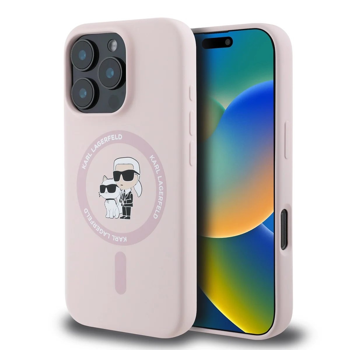 Оригнален Калъф Karl Lagerfeld KLHMP16LSCMKCRHP Apple iPhone 16 Pro Liquid Silicone Karl and Choupette MagSafe Pink