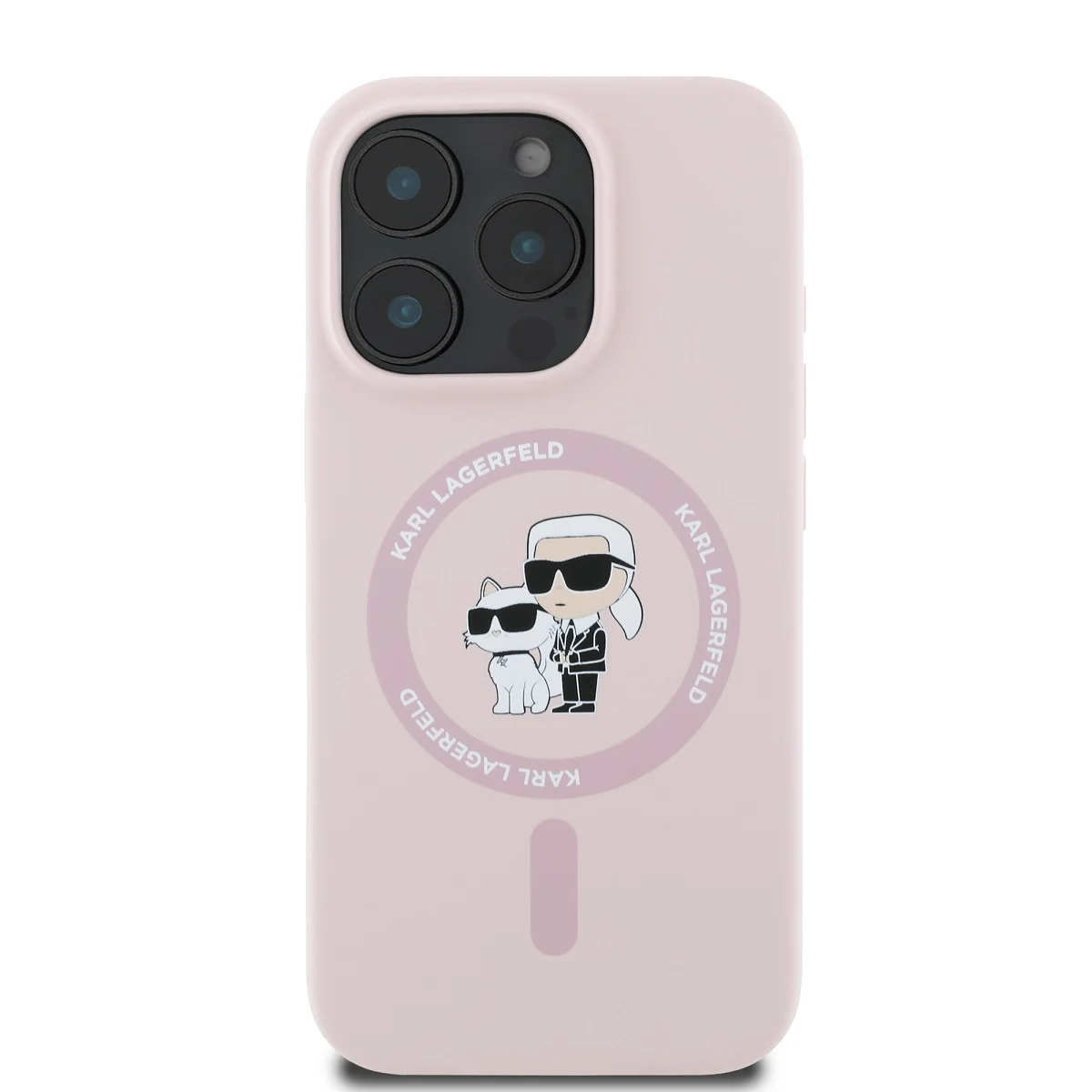 Оригнален Калъф Karl Lagerfeld KLHMP16LSCMKCRHP Apple iPhone 16 Pro Liquid Silicone Karl and Choupette MagSafe Pink – снимка 2