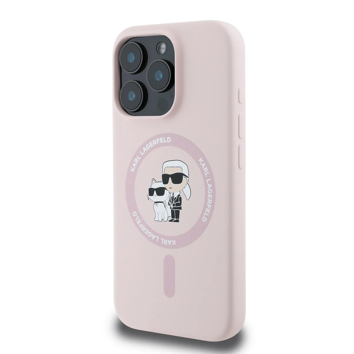 Оригнален Калъф Karl Lagerfeld KLHMP16LSCMKCRHP Apple iPhone 16 Pro Liquid Silicone Karl and Choupette MagSafe Pink – снимка 3