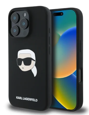 Калъф Karl Lagerfeld KLHMP16XSKHPPLK Apple iPhone 16 Pro Max Liquid Silicone Karl Head MagSafe Black