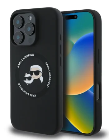 Калъф Karl Lagerfeld KLHMP16XSKCHTCK Apple iPhone 16 Pro Max Liquid Silicone Karl and Choupette MagSafe Black