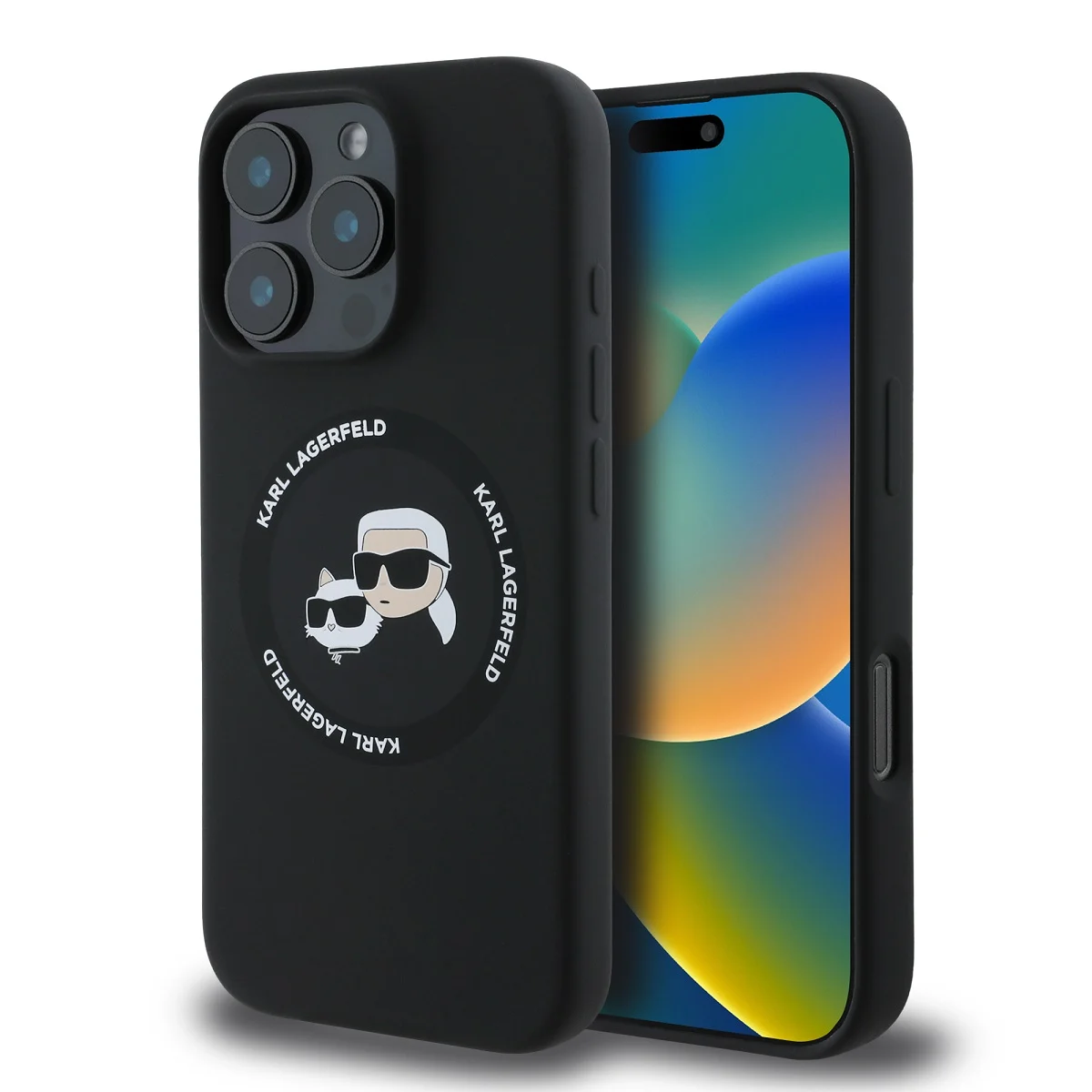 Калъф Karl Lagerfeld KLHMP16XSKCHTCK Apple iPhone 16 Pro Max Liquid Silicone Karl and Choupette MagSafe Black