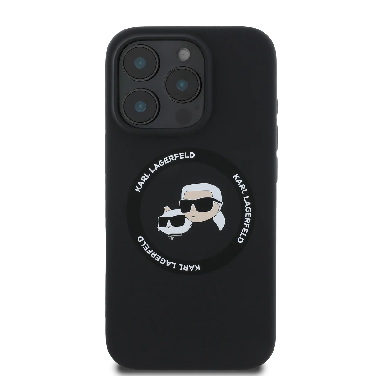 Калъф Karl Lagerfeld KLHMP16XSKCHTCK Apple iPhone 16 Pro Max Liquid Silicone Karl and Choupette MagSafe Black – снимка 2
