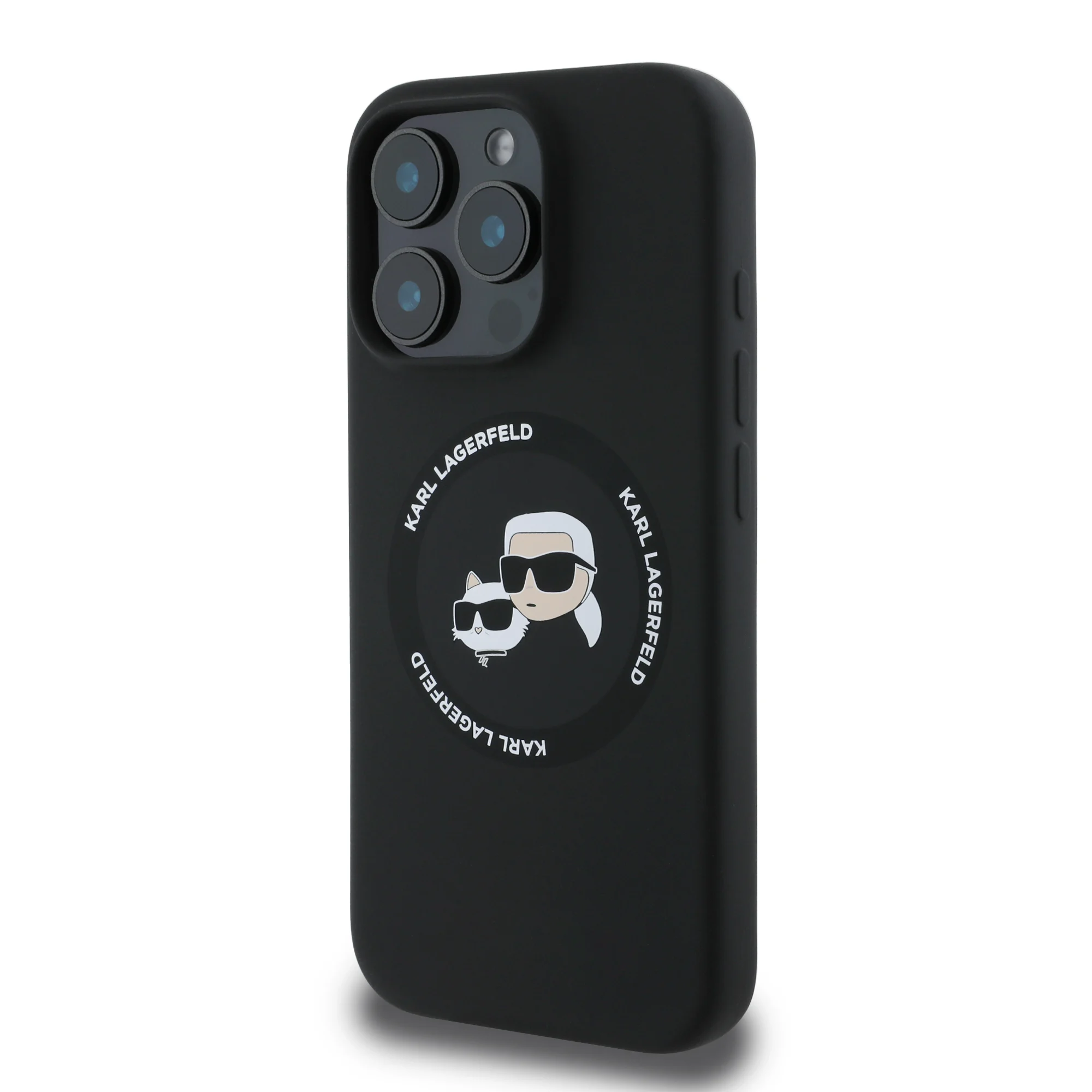 Калъф Karl Lagerfeld KLHMP16XSKCHTCK Apple iPhone 16 Pro Max Liquid Silicone Karl and Choupette MagSafe Black – снимка 3