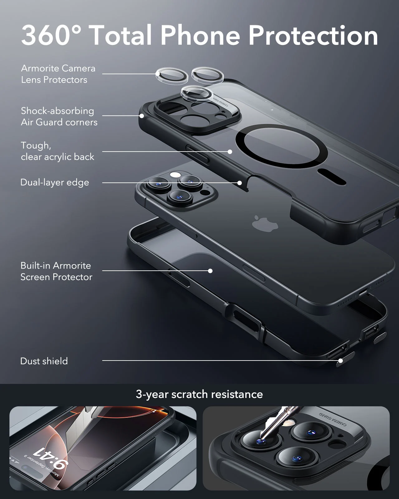 ESR Калъф Armor Tough 360 iPhone 16 Pro, MagSafe /прозрачен/ Amazon Pack – снимка 4