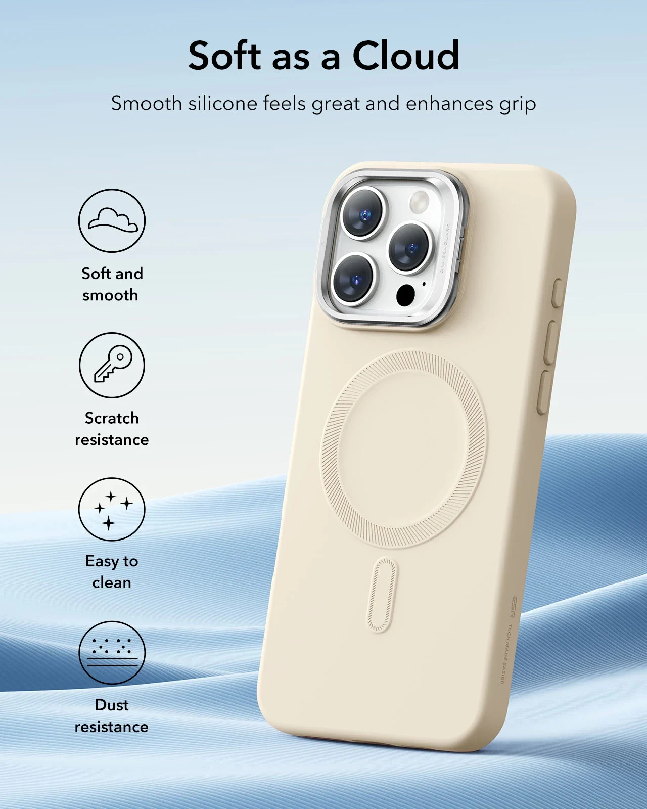 ESR Калъф Cloud Soft със стойка iPhone 16 Pro, MagSafe /розов/ Amazon Pack – снимка 8