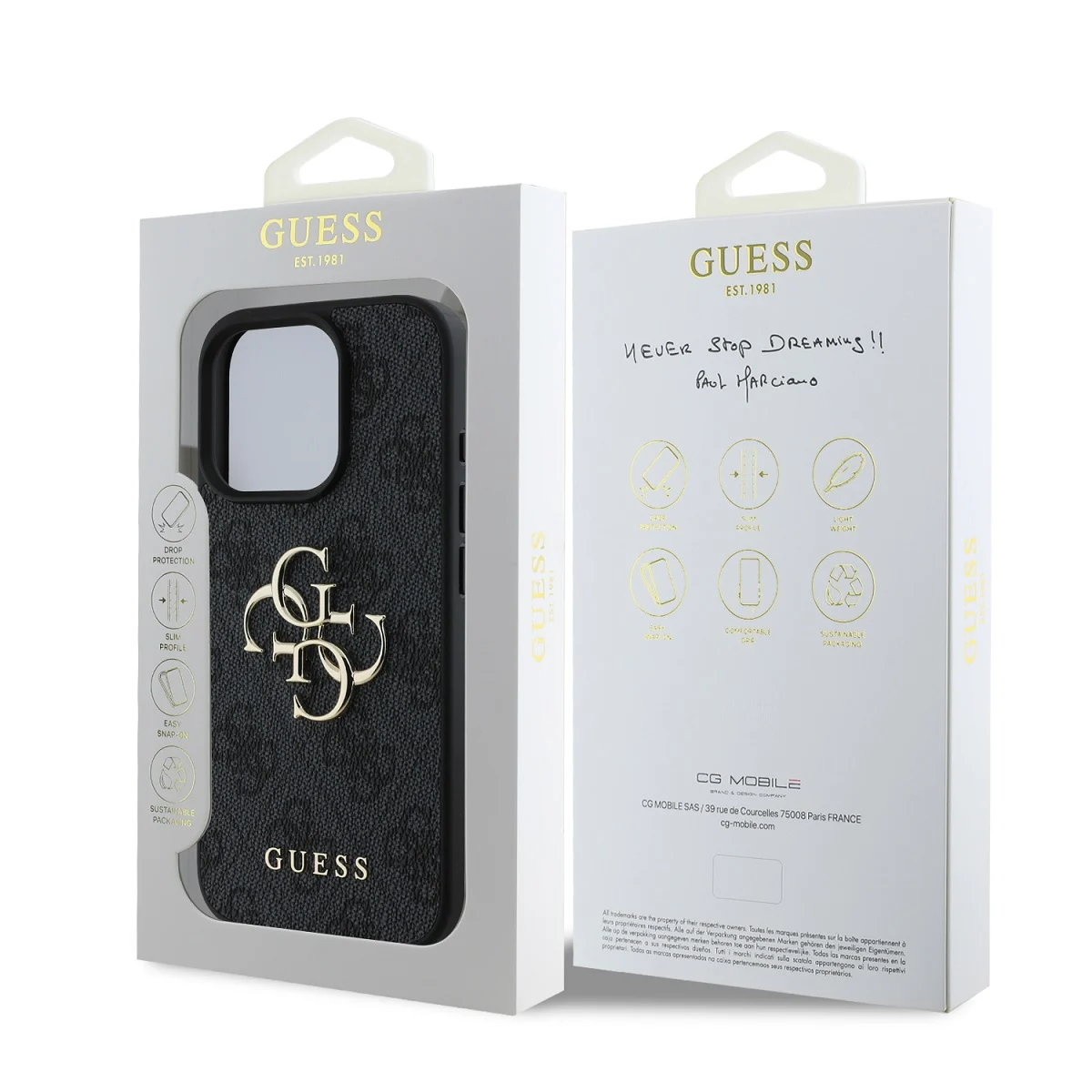 Калъф Guess GUHCP16X4GMGGR Apple iPhone 16 Pro Max PU 4G Metal Logo Grey – снимка 6