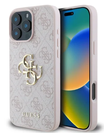Калъф Guess GUHCP16X4GMGPI Apple iPhone 16 Pro Max PU 4G Metal Logo Pink