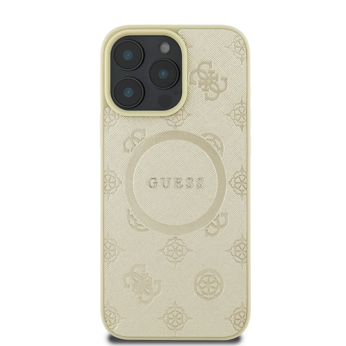 Калъф Guess GUHMP16XPSAPSMED Apple iPhone 16 Pro Max Saffiano Peony Stamp MagSafe Gold – снимка 2