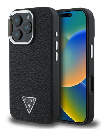 Калъф Guess GUHMP16XPGTSPSK Apple iPhone 16 Pro Max PU Grained Triangle Logo Black