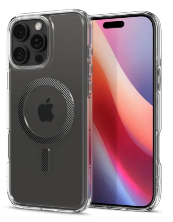SPIGEN Калъф Ultra Hybrid Apple iPhone 16 Pro Max, MagSafe /прозрачен, карбонов ринг/