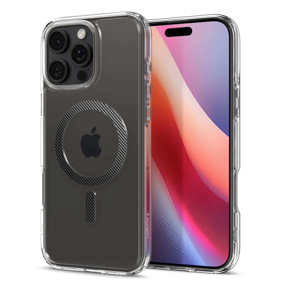 SPIGEN Калъф Ultra Hybrid Apple iPhone 16 Pro Max, MagSafe /прозрачен, карбонов ринг/