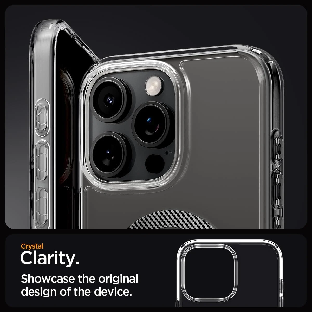 SPIGEN Калъф Ultra Hybrid Apple iPhone 16 Pro Max, MagSafe /прозрачен, карбонов ринг/ – снимка 9