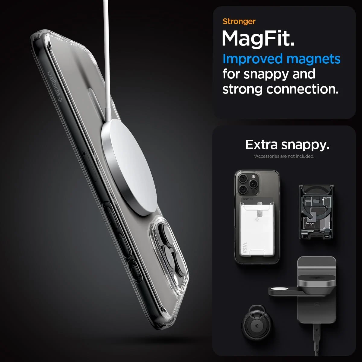 SPIGEN Калъф Ultra Hybrid Apple iPhone 16 Pro Max, MagSafe /прозрачен, карбонов ринг/ – снимка 8