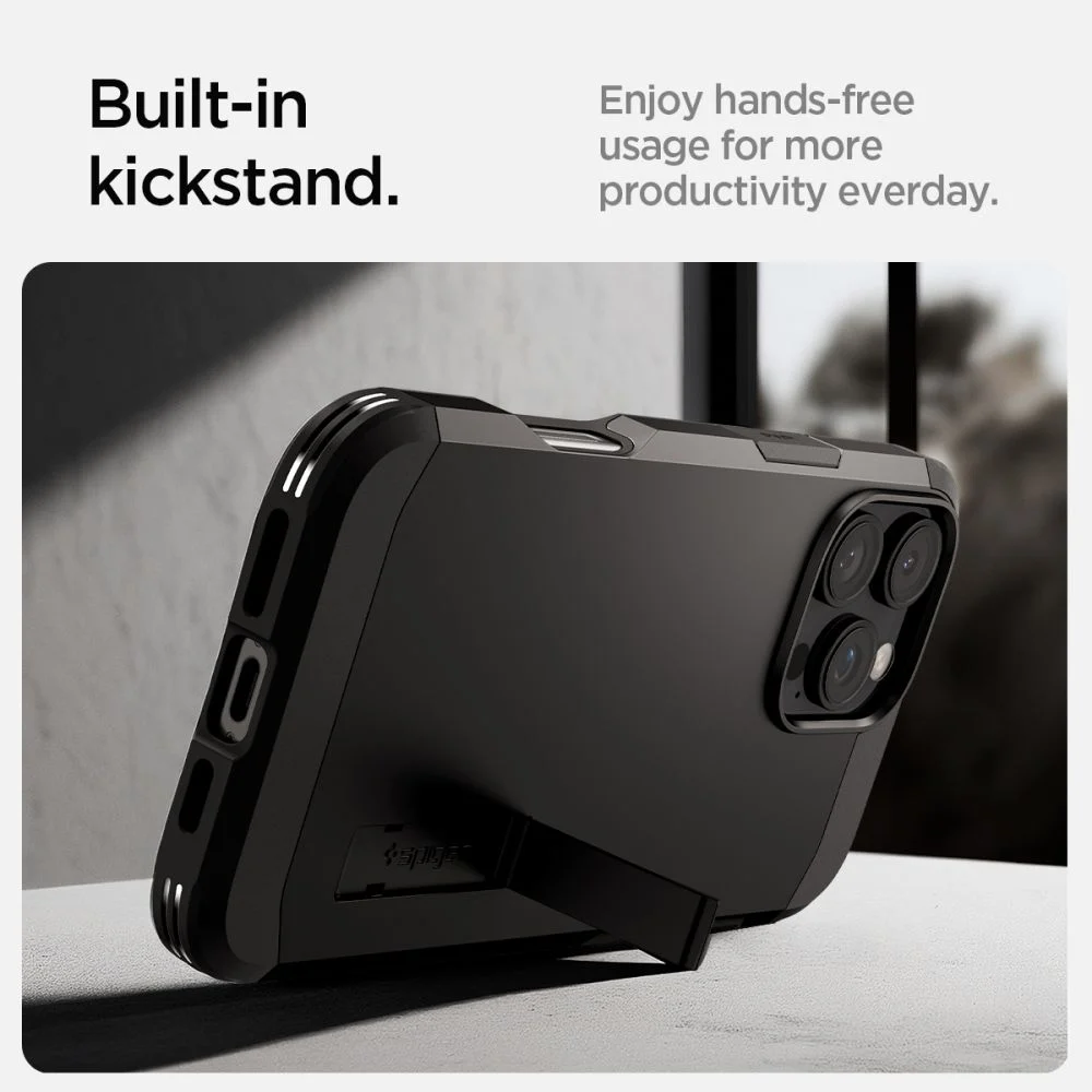 Оригинален SPIGEN Калъф Tough Armor със стойка, Apple iPhone 16 Pro, MagSafe /черен/ – снимка 13