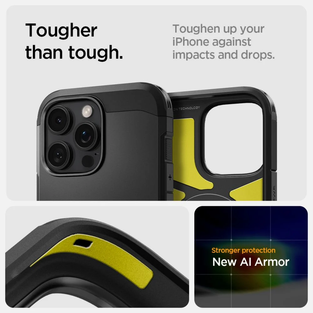 Оригинален SPIGEN Калъф Tough Armor със стойка, Apple iPhone 16 Pro, MagSafe /черен/ – снимка 12