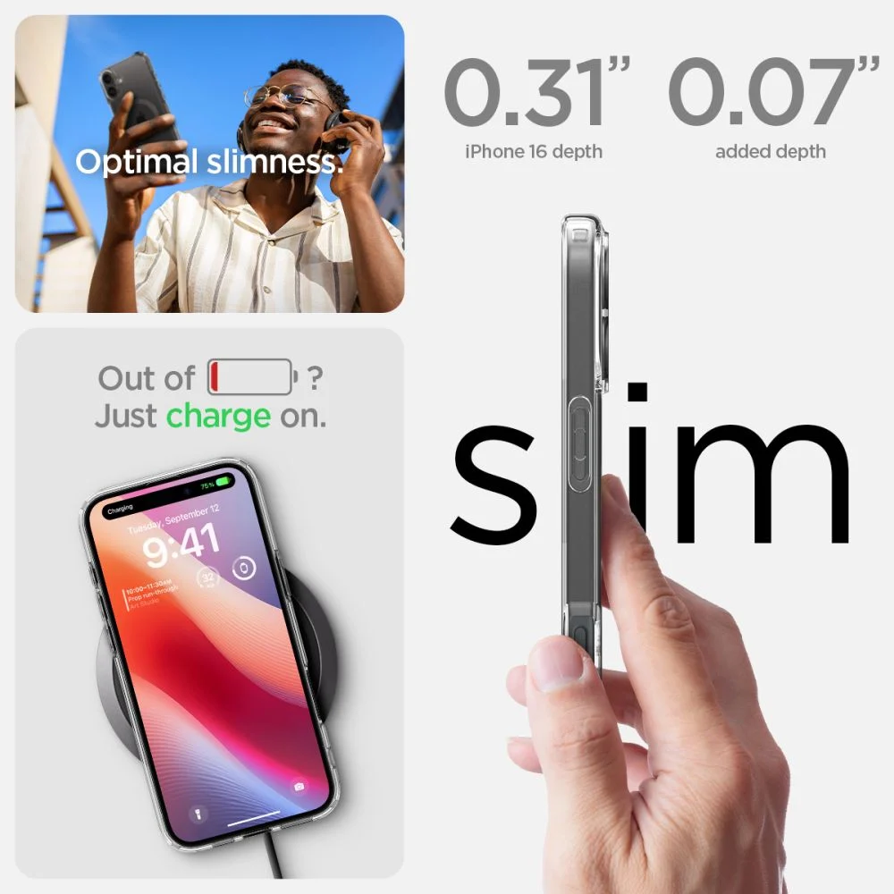 SPIGEN Калъф Ultra Hybrid Apple iPhone 16 Pro Max, MagSafe /прозрачен, карбонов ринг/ – снимка 7