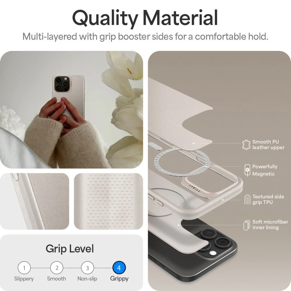 Оригинален SPIGEN Калъф Cyrill Kajuk Classic Charm MagSafe Apple iPhone 16 Pro /крем/ – снимка 9