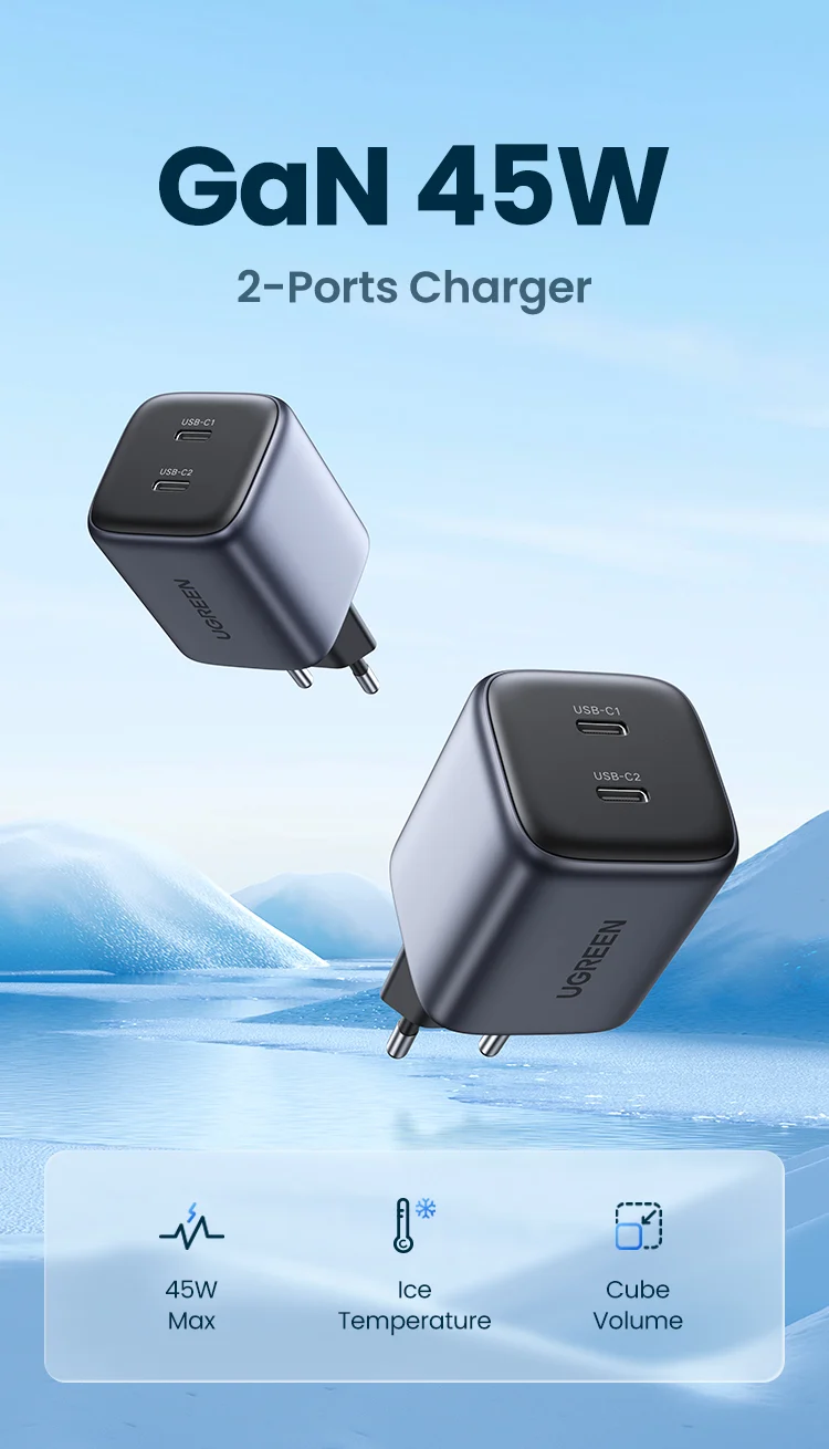 Зарядно устройство Ugreen CD294 45W, черен - UG90573 – снимка 6
