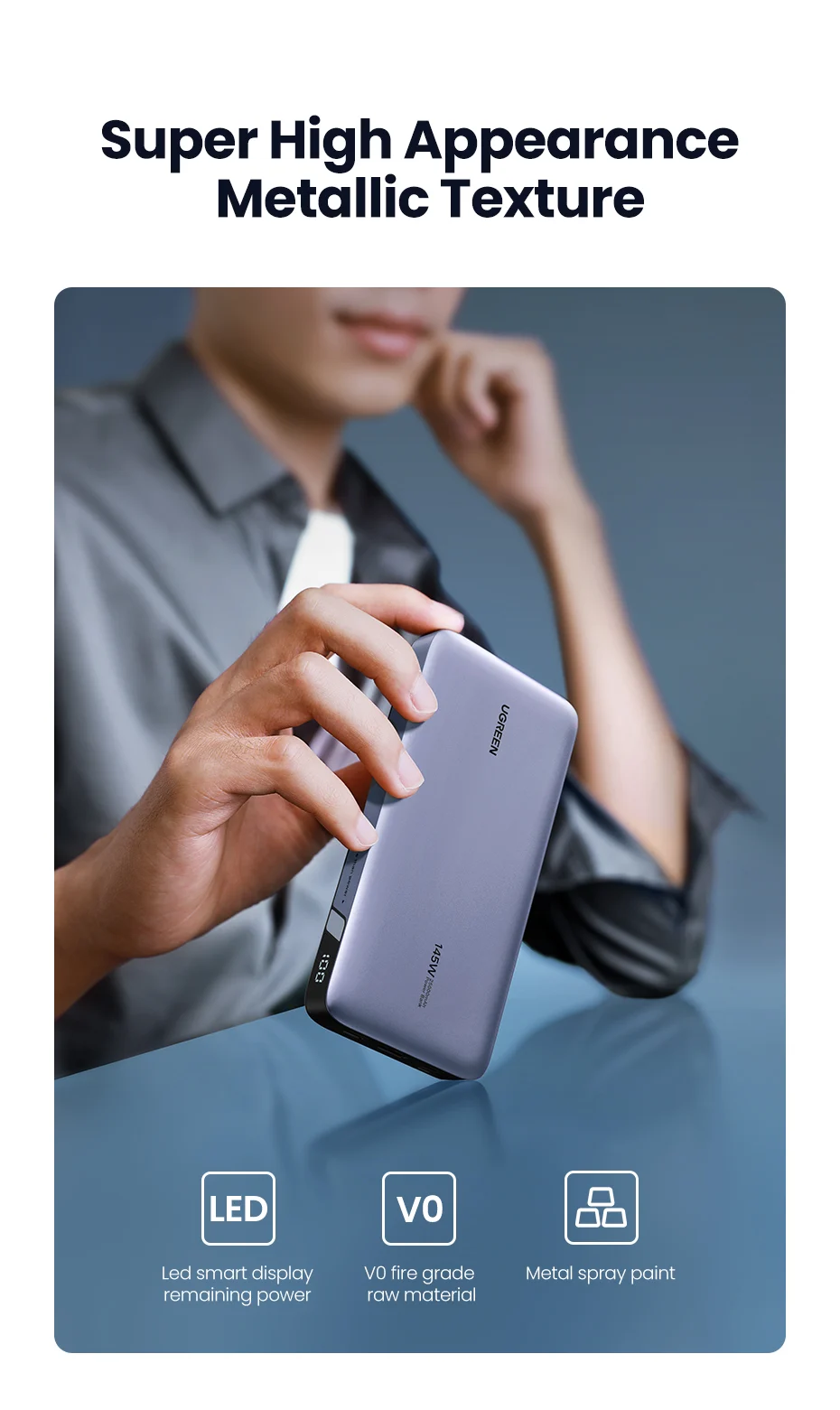PowerBank Ugreen PB205 145W - UG90597A – снимка 6