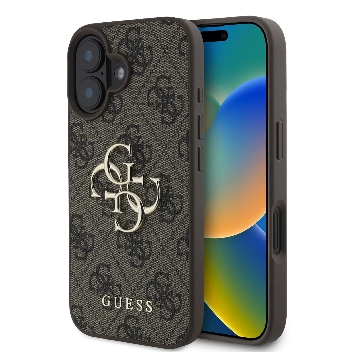 Калъф Guess GUHCP16S4GMGBR Apple iPhone 16 PU 4G Metal Logo Brown