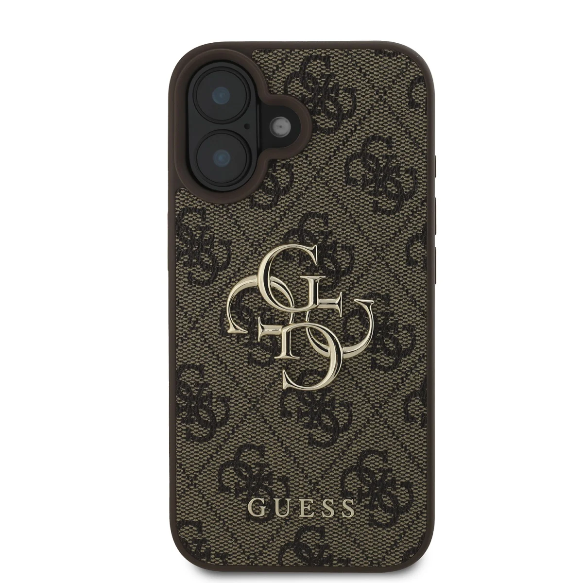 Калъф Guess GUHCP16S4GMGBR Apple iPhone 16 PU 4G Metal Logo Brown – снимка 2