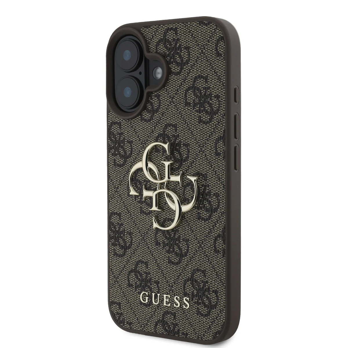 Калъф Guess GUHCP16S4GMGBR Apple iPhone 16 PU 4G Metal Logo Brown – снимка 3