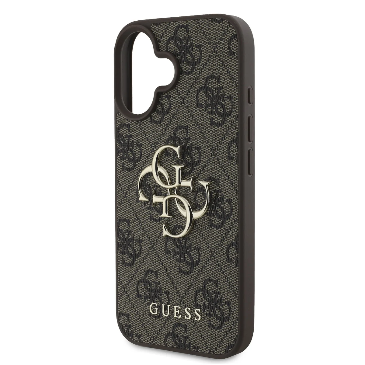 Калъф Guess GUHCP16S4GMGBR Apple iPhone 16 PU 4G Metal Logo Brown – снимка 4