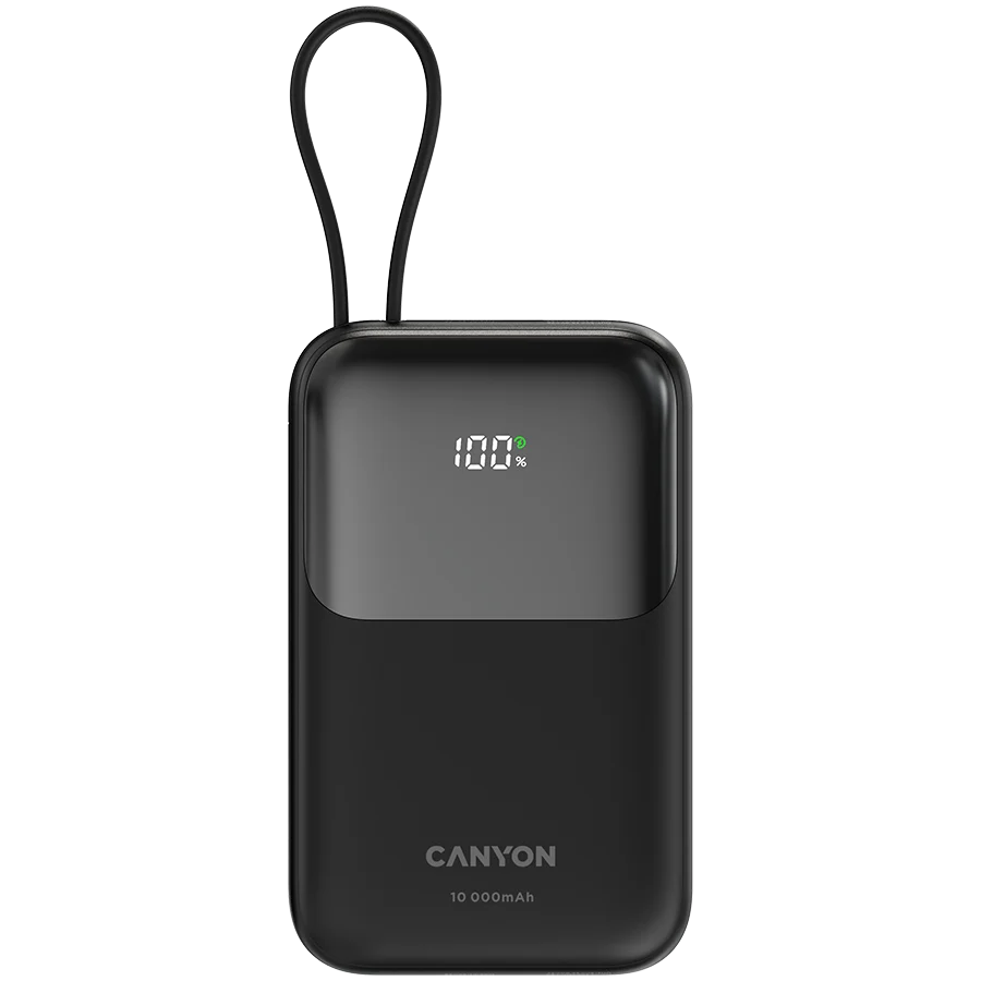 PowerBank Canyon OnPower 101, 22.5 W, 10000 mAh, Черен - CNS-CPB101BK