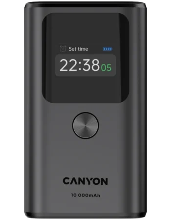 PowerBank Canyon OnPower 130, 30 W, 10000 mAh, Тъмносив - CNS-CPB130DG