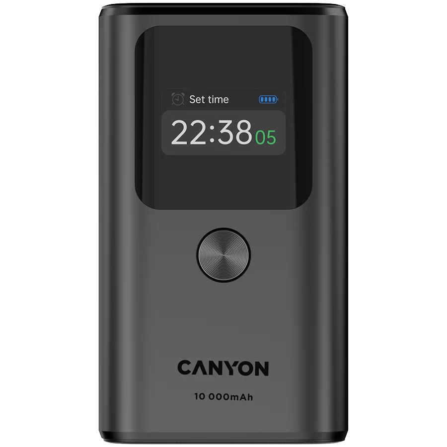PowerBank Canyon OnPower 130, 30 W, 10000 mAh, Тъмносив - CNS-CPB130DG