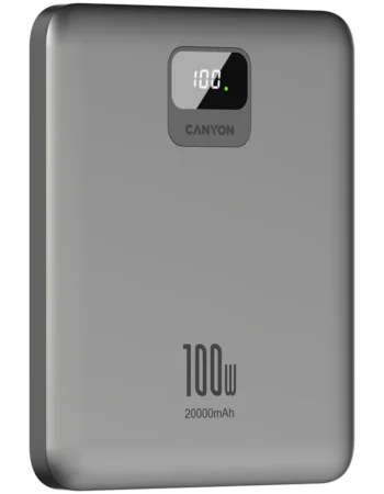 PowerBank Canyon PB-2008, 100 W, 20000 mAh, Черен - CNE-CPB2008DG