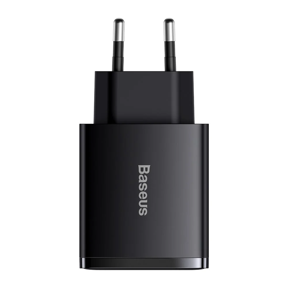BASEUS 220V 30W, 2xUSB-A, USB-C, Compact (CCXJ-E01) /черно/ – снимка 2