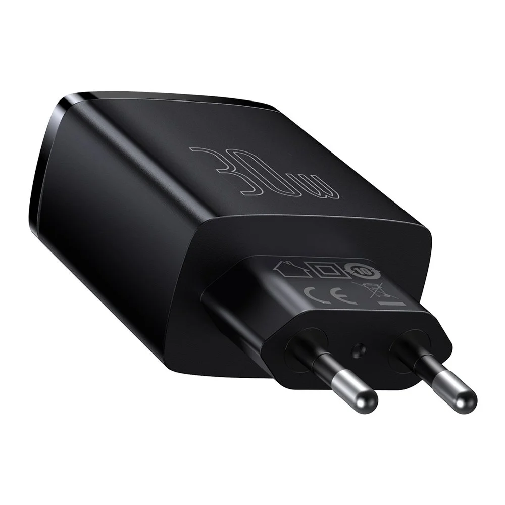 BASEUS 220V 30W, 2xUSB-A, USB-C, Compact (CCXJ-E01) /черно/ – снимка 3