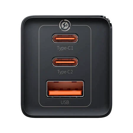 BASEUS 220V 65W, USB-A, 2*USB-C + Type-C - Type-C GaN5 Pro (CCGP120201) /черен/ – снимка 3